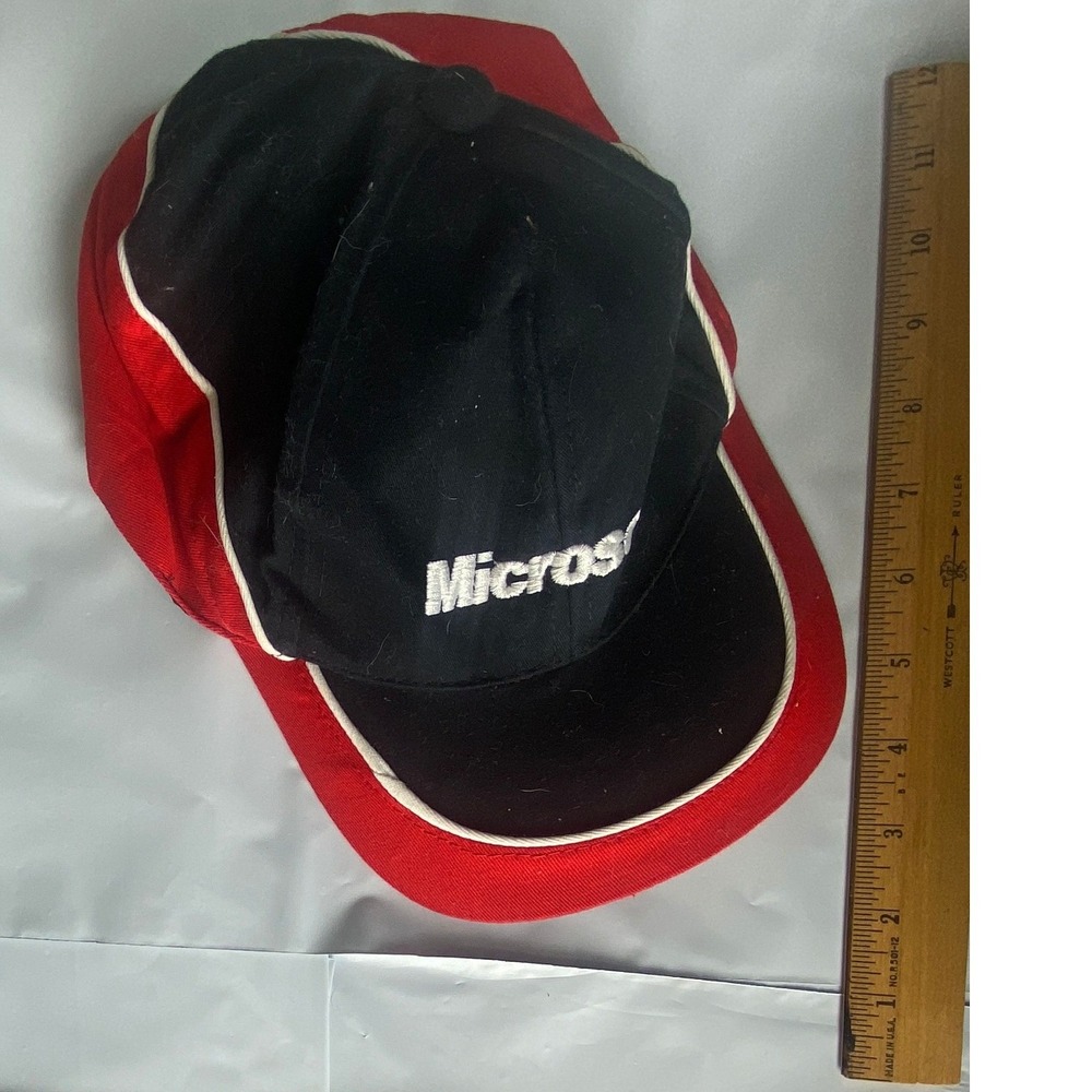 Microsoft Red Black Embroidered Logo Baseball Cap Adult OS